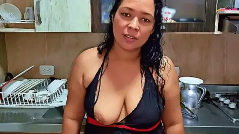 squirting orgasm in the kitchen in front of my stepson im a horny stepmom do you want to be my new stepson 1733430620